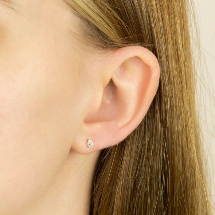 Teardrop Stud Earrings with Cubic Zirconia
