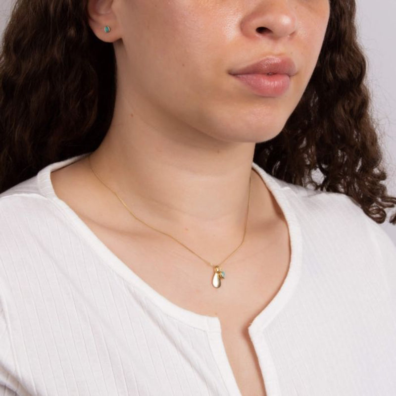 Semi-Precious Birthstone Necklace - Silver Gold Plated