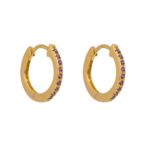 Thin Hoop CZ Earrings