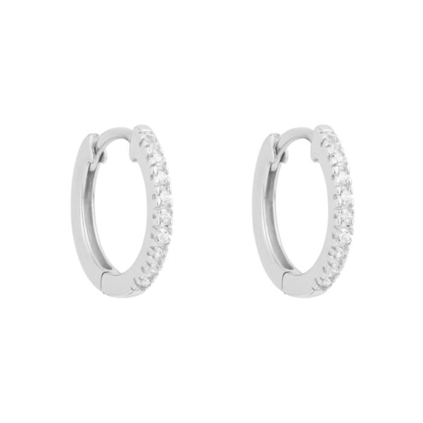 Thin Hoop CZ Earrings