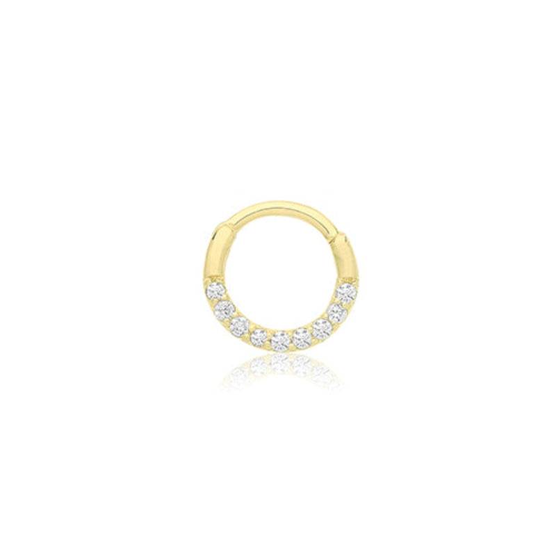 9ct Yellow Gold CZ Septum Piercing
