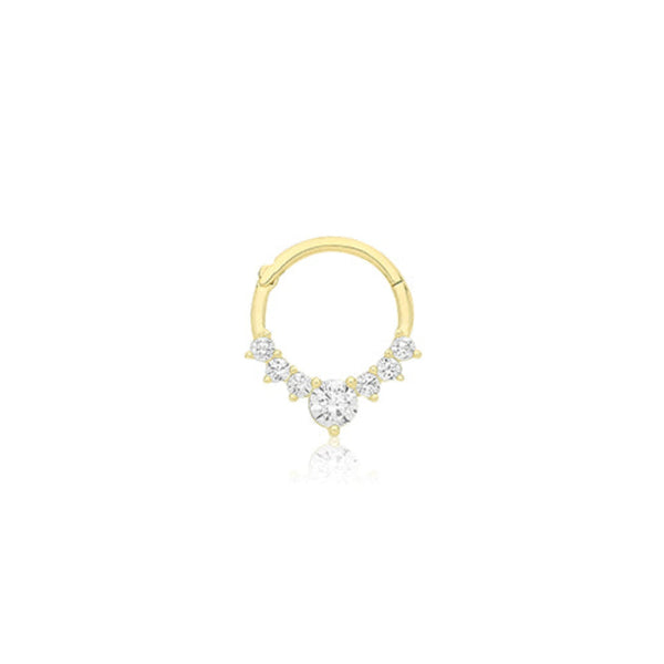 9ct Yellow Gold CZ Septum Piercing