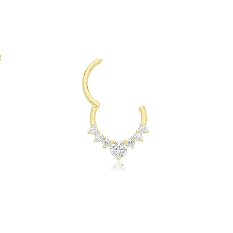 9ct Yellow Gold CZ Septum Piercing