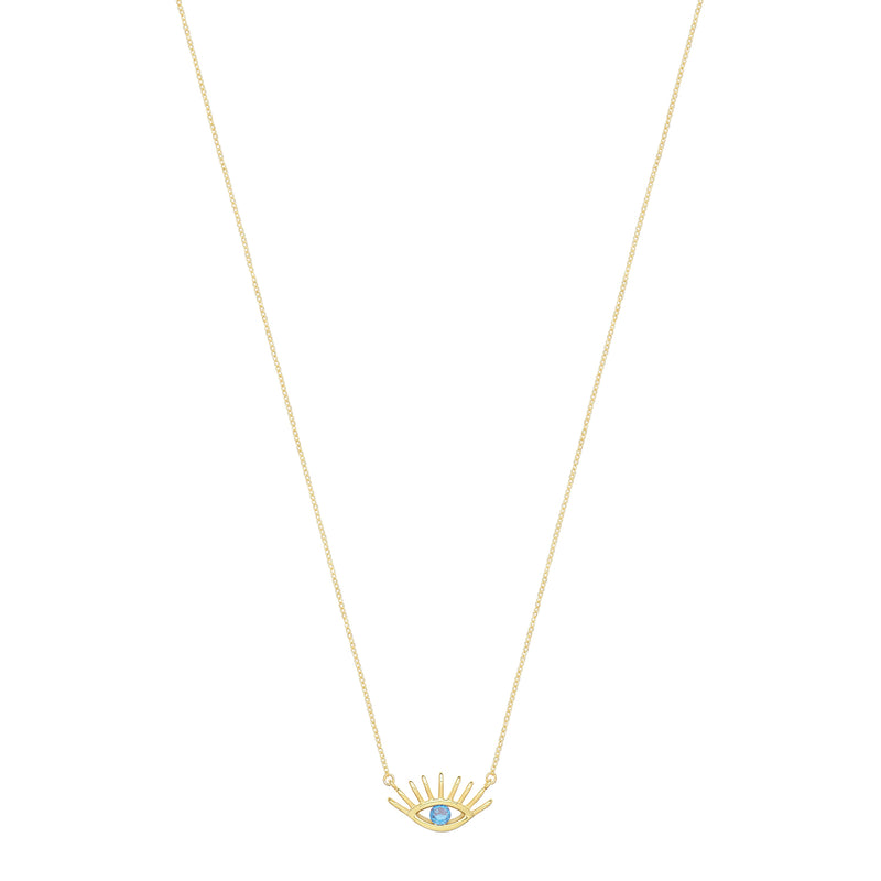 Evil Eye Necklace - Gold Plated Silver