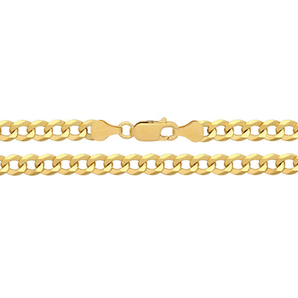 Flat Curb Gents Chain 18" - Silver Gold Plated
