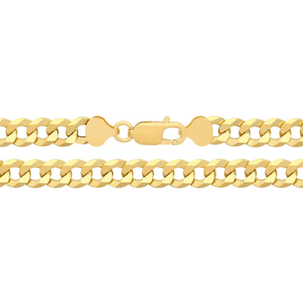 Flat Curb Gents Chain 18" - Silver Gold Plated