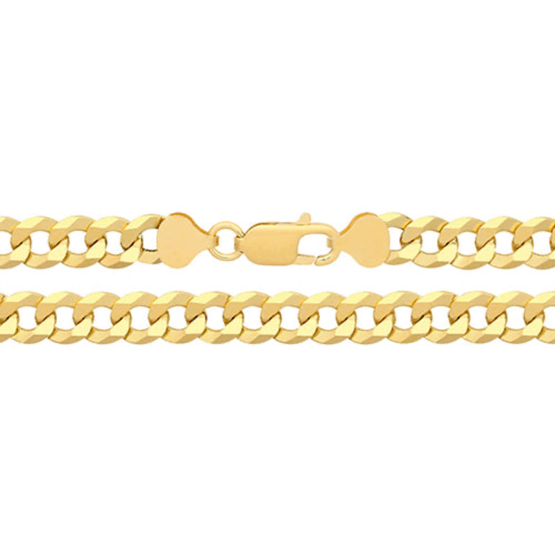 Flat Curb Gents Chain 18" - Silver Gold Plated