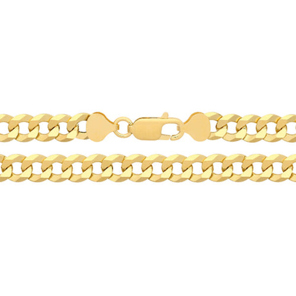 Flat Curb Gents Chain 20" - Silver Gold Plated Media 1 of 1