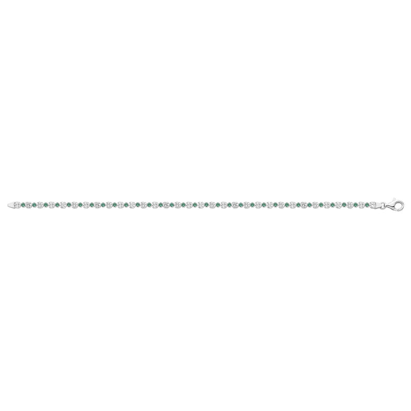 Tennis Bracelet CZ Emerald - Sterling Silver