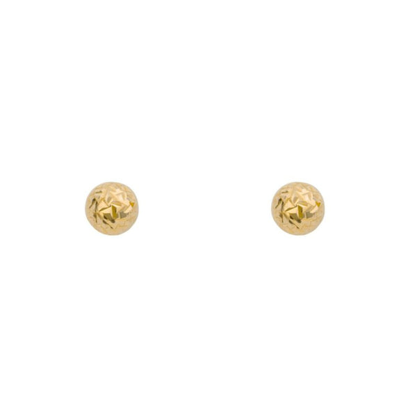 9ct Yellow Gold Small Textured Ball Stud Earrings