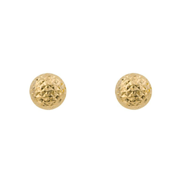 9ct Yellow Gold Textured Ball Stud Earrings
