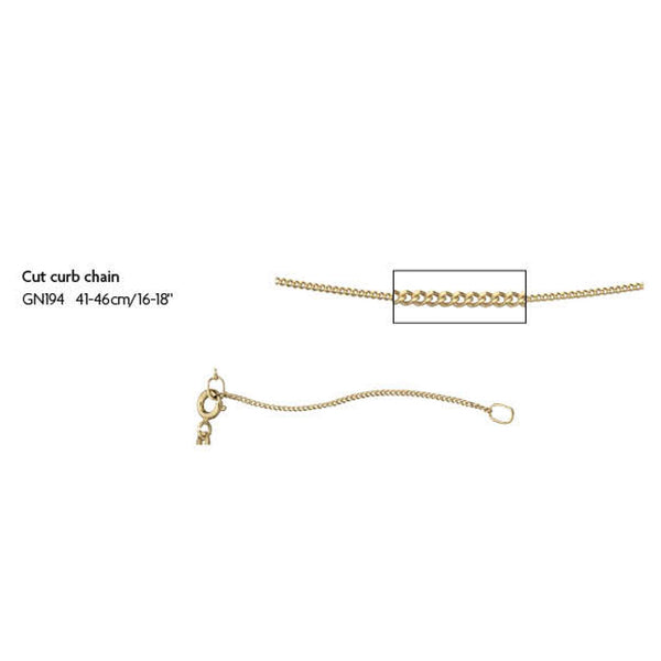 Stacking Curb Chain 1mm (Adjustable) -  9ct Gold
