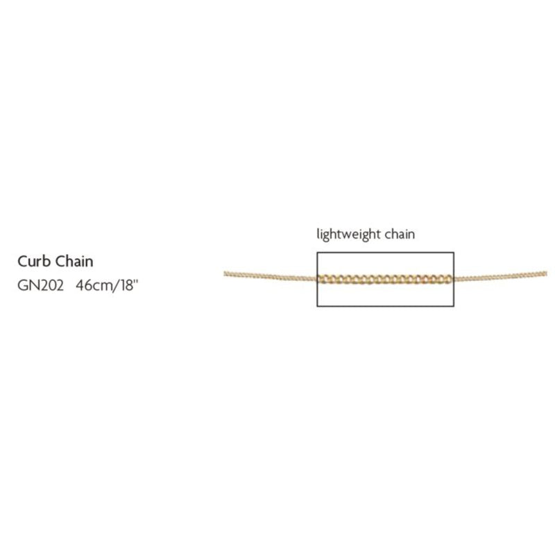 0.5mm Curb Chain 46cm - 9ct Gold