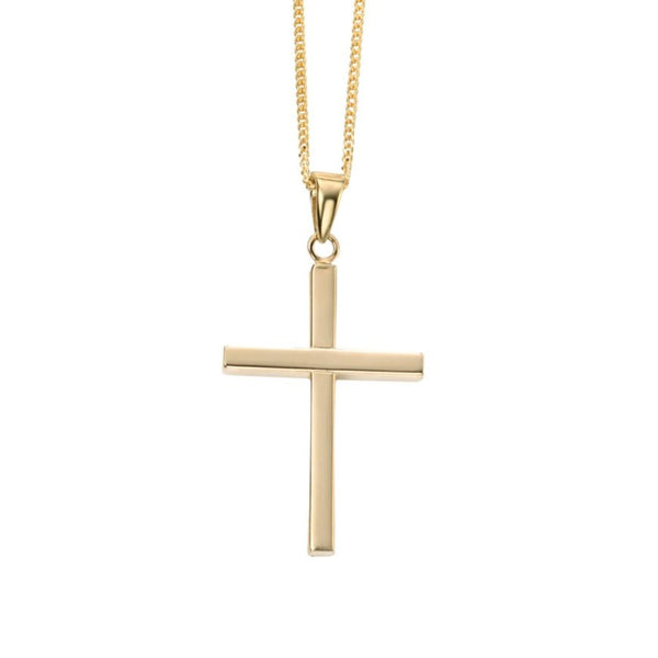 9ct Yellow Gold Large Cross Pendant