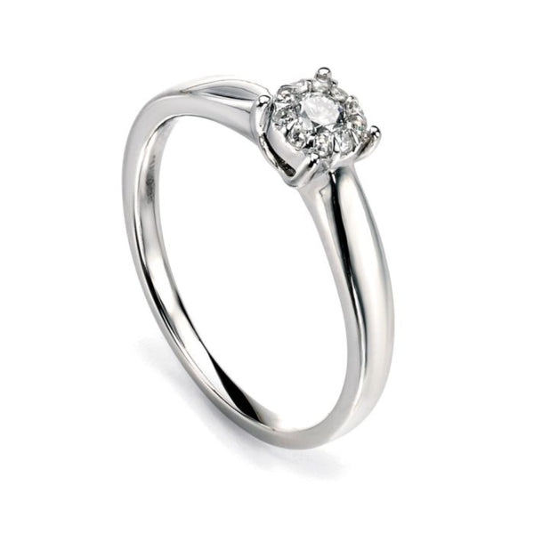 Diamond Cluster Ring - 9ct White Gold