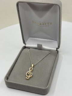 Musical Note Pendant - Sterling Silver
