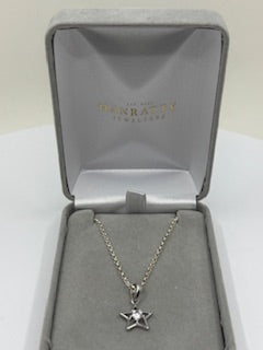 Cubic Zirconia Star Necklace - Sterling Silver