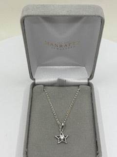 Cubic Zirconia Star Necklace - Sterling Silver