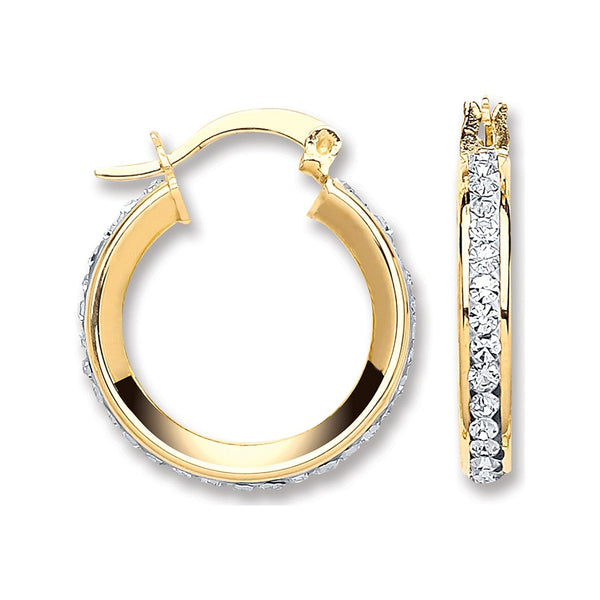 Round Crystal Hoop Earrings