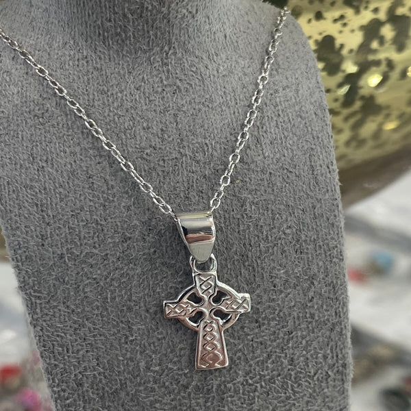 Celtic Cross Necklace Silver