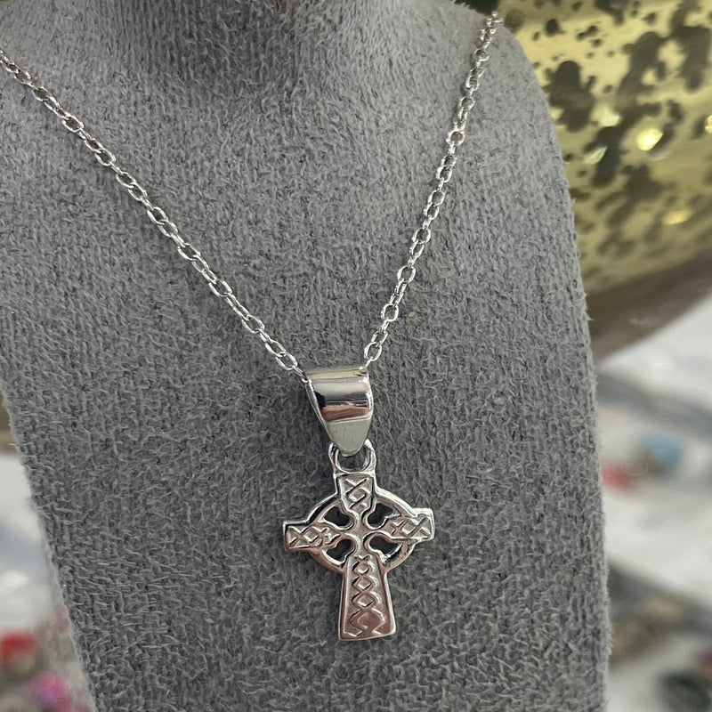 Celtic Cross Necklace Silver