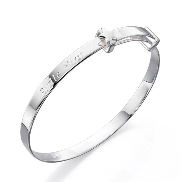 Star Motif Expandable Bangle - Sterling Silver