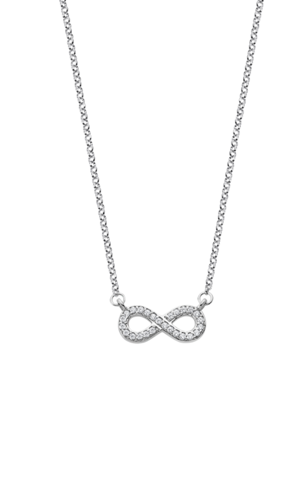 Infinity CZ Necklace - Sterling Silver