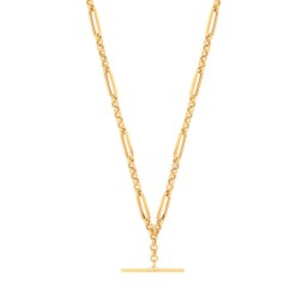 Figaro T-Bar Belcher Bracelet/Necklace - 9ct Yellow Gold