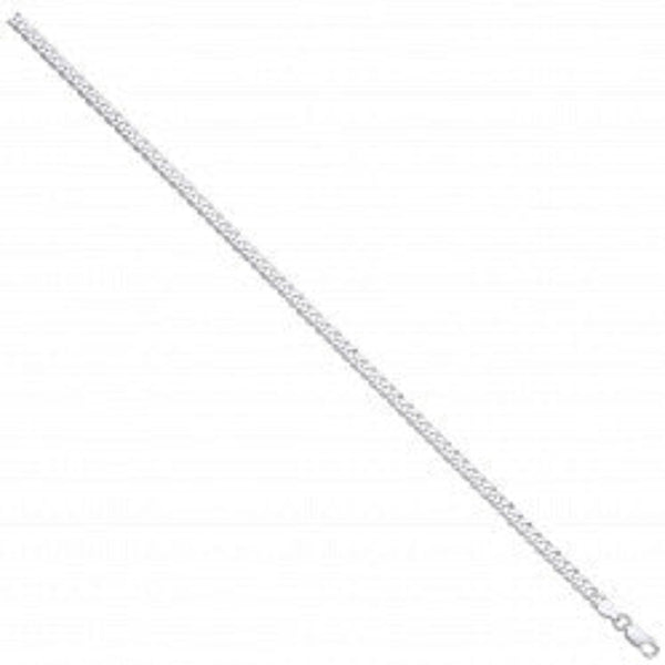 4.4mm Economy Flat Curb Chain - Sterling Silver