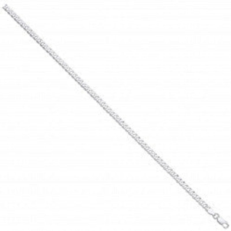 4.4mm Economy Flat Curb Chain - Sterling Silver
