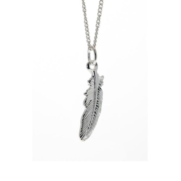 Silver Feather Necklace 42cm