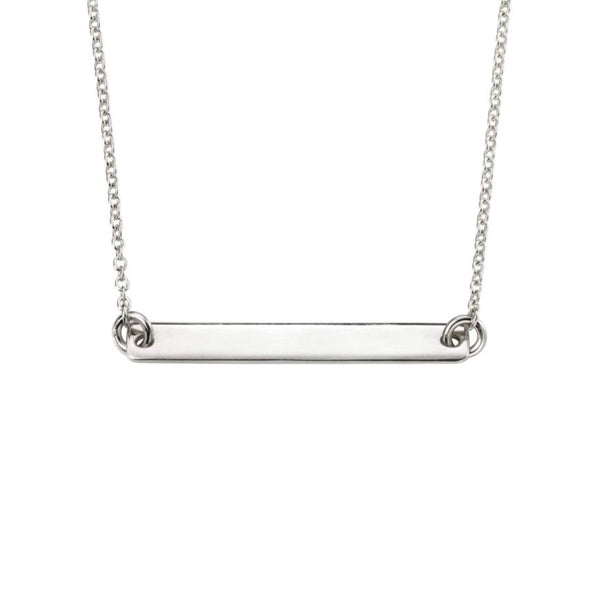 Personalised ID Bar Necklace Necklace - Sterling Silver