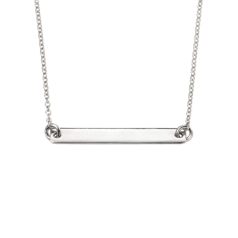 Personalised ID Bar Necklace Necklace - Sterling Silver