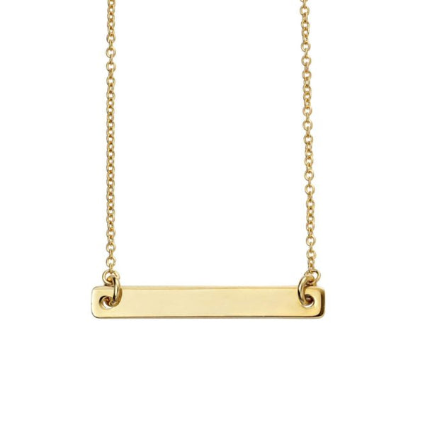 Personalised ID Bar Necklace - Gold Plated Sterling Silver