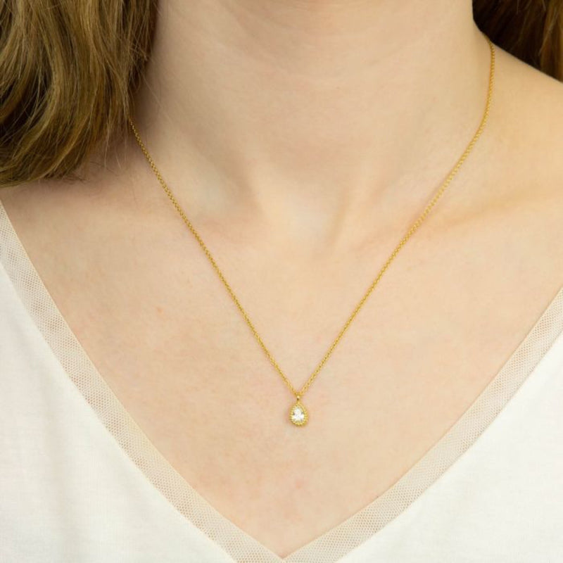 Teardrop Necklace with Cubic Zirconia