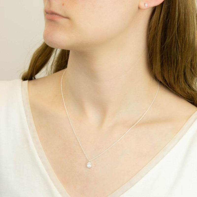 Teardrop Necklace with Cubic Zirconia