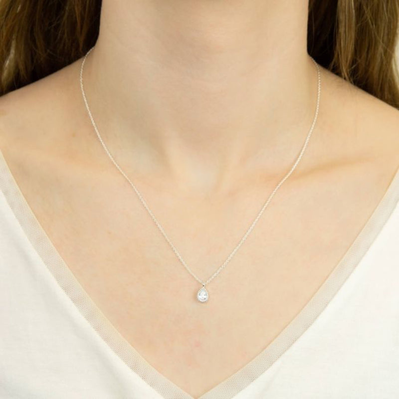 Teardrop Necklace with Cubic Zirconia