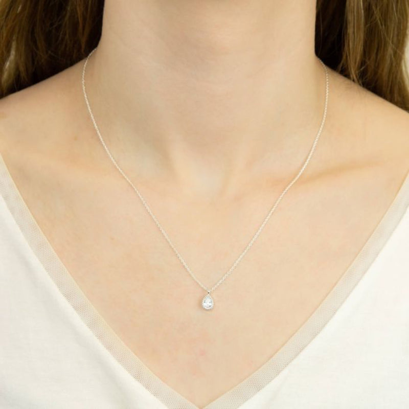 Teardrop Necklace with Cubic Zirconia