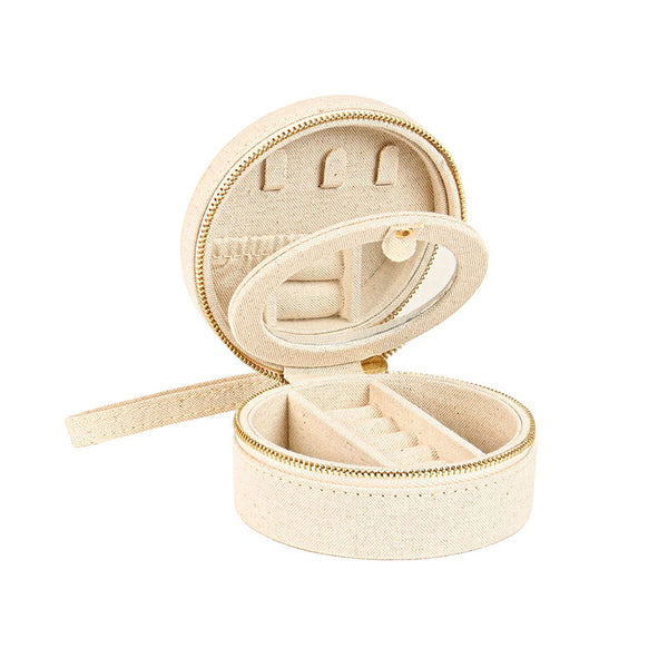 Natural-Coloured Linen Jewellery Box