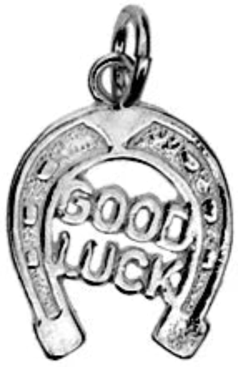 "Goodluck" Horseshoe Pendant - Sterling Silver