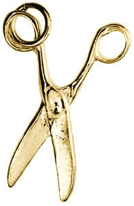 Sicssor Charm Hairdresser gift barber gift, cutting hair - 9ct Yellow Gold