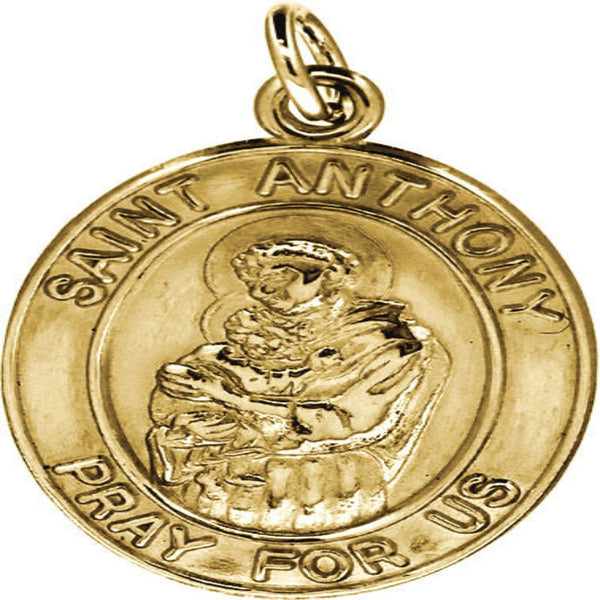St Anthony Miraculous Medal - 9ct Yellow Gold
