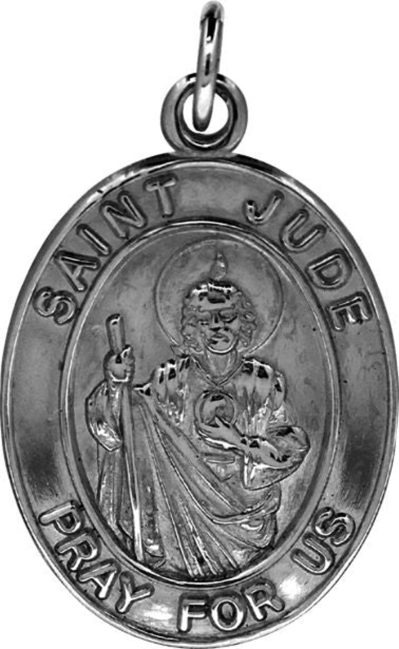 Oval Sterling Silver Pendant St. Jude is the Patron Saint of&nbsp;Hope and impossible causes