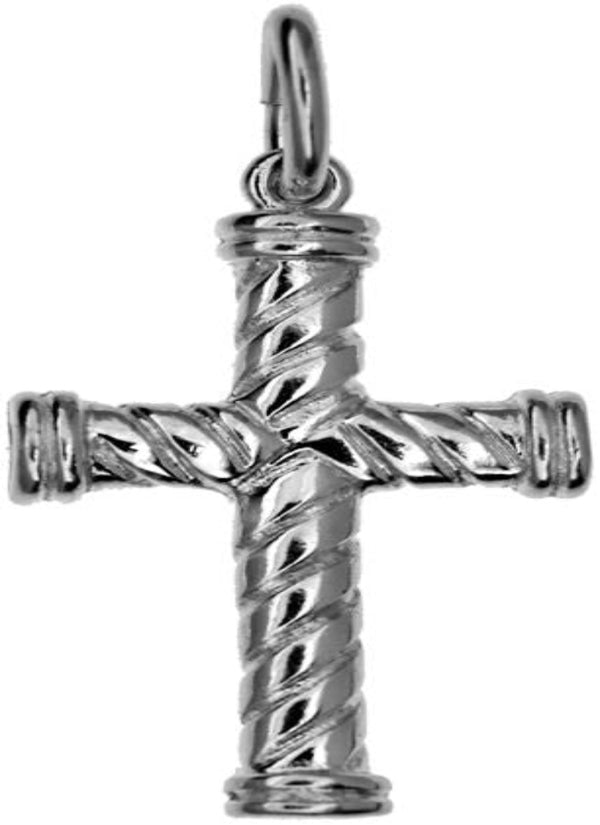 Silver Cross Medium Spiral Pendant