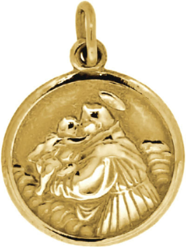 St. Anthony of Padua is widely recognized as the patron saint of lost and stolen items. St. Anthony medal 9ct gold