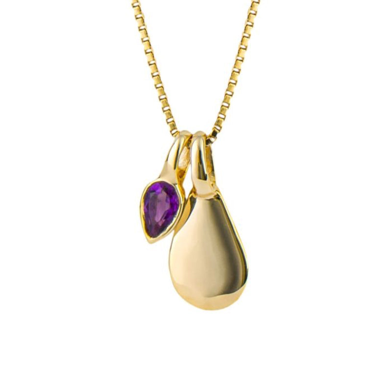 Semi-Precious Birthstone Necklace - Silver Gold Plated