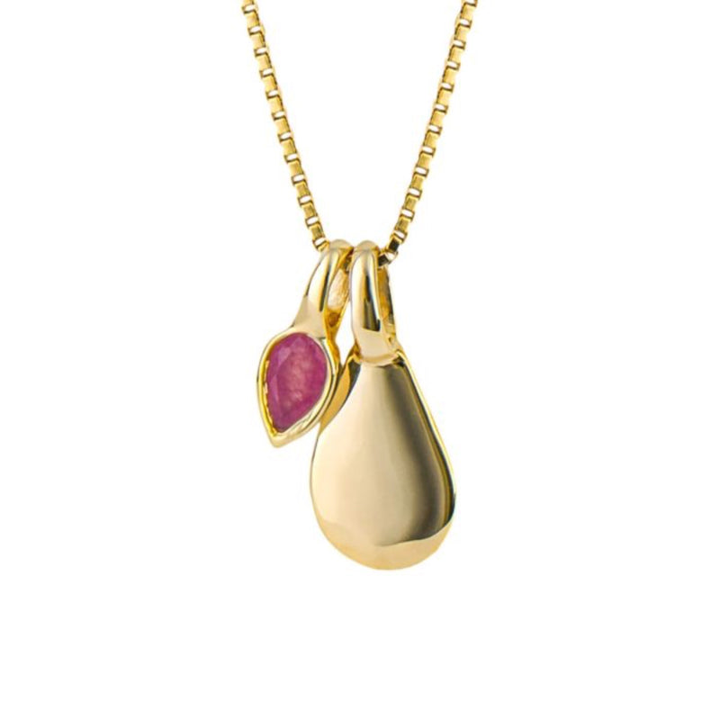 Semi-Precious Birthstone Necklace - Silver Gold Plated