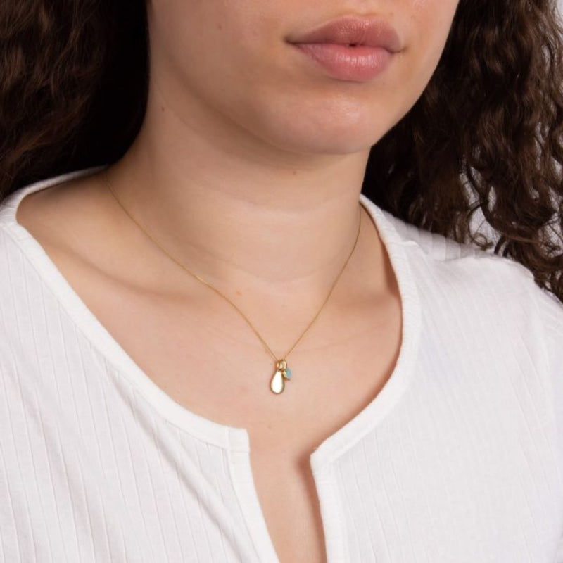 Semi-Precious Birthstone Necklace - Silver Gold Plated