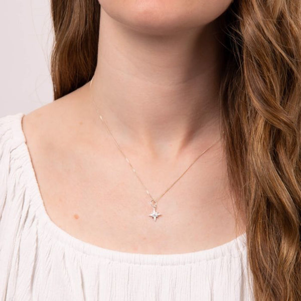 Star Pendant Charm with Cubic Zirconia