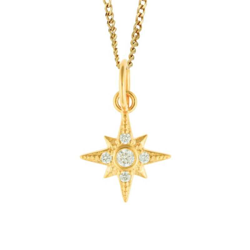 Star Pendant Charm with Cubic Zirconia